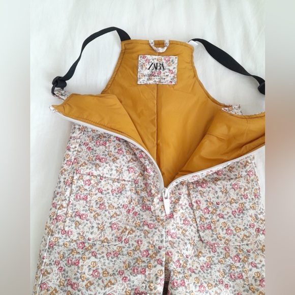 Zara kid's floral insulated rain/snowsuit overalls & boots BUNDLE !! - Picture 3 of 7
